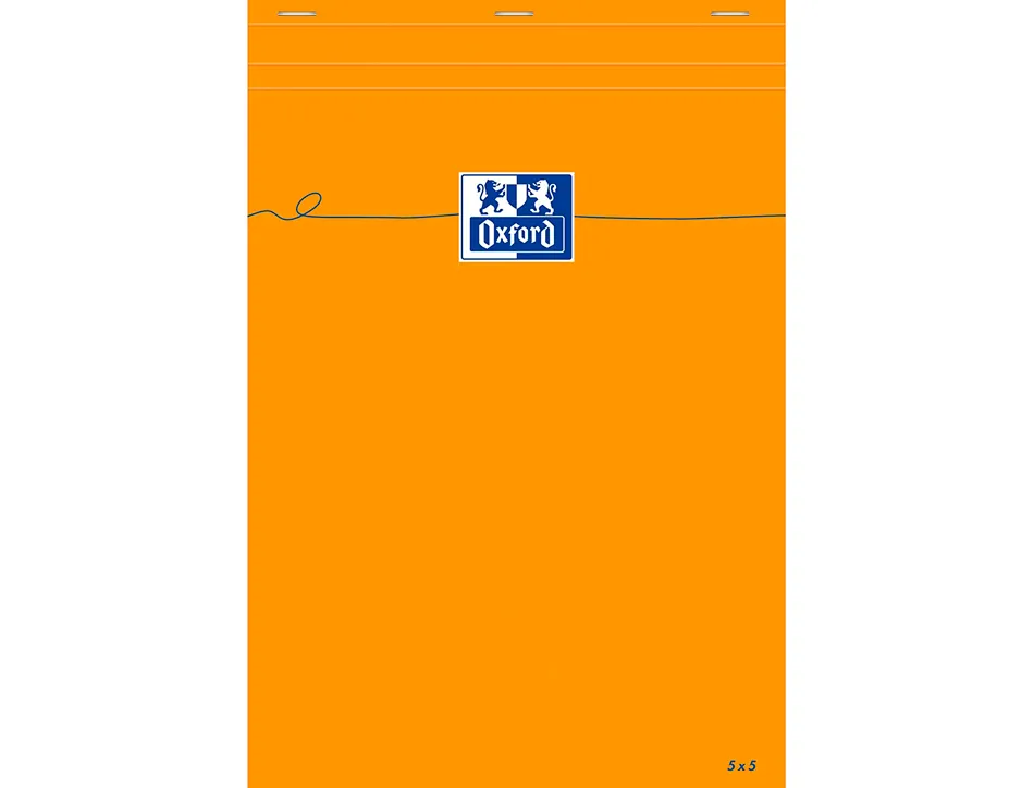 Bloc bureau oxford a4 papier vélin surfin agrafé en tête couverture enveloppante 210x297mm 80f 80g 5x5mm 160pag orange