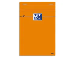 Bloc bureau oxford a6+ papier vélin surfin agrafé en tête couverture enveloppante 110x170mm 80f 80g 5x5mm orange