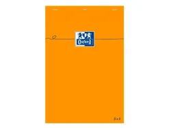 Bloc bureau oxford a7+ papier vélin surfin agrafé en tête couverture enveloppante 85x120mm 80f 80g 5x5mm orange