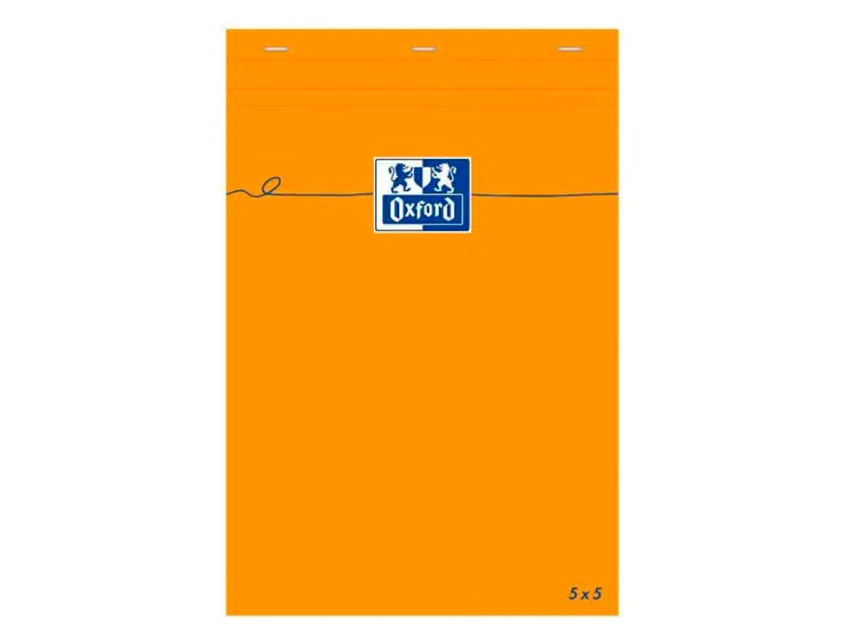 Bloc bureau oxford a7+ papier vélin surfin agrafé en tête couverture enveloppante 85x120mm 80f 80g 5x5mm orange