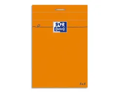 Bloc bureau oxford a7+ papier vélin surfin agrafé en tête couverture enveloppante 85x120mm 80f 80g 5x5mm orange