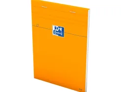Bloc bureau oxford a5 papier vélin surfin agrafé en tête couverture enveloppante 148x210mm80f 80g 5x5mm 160 pag orange