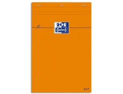 Bloc bureau oxford a7 papier vélin surfin agrafé en tête couverture enveloppante 74x105mm 80f 80g 5x5 coloris orange