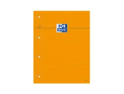 Bloc bureau oxford a4+ 210x320mm papier vélin surfin perforé détachable couverture enveloppante 80f 80g orange