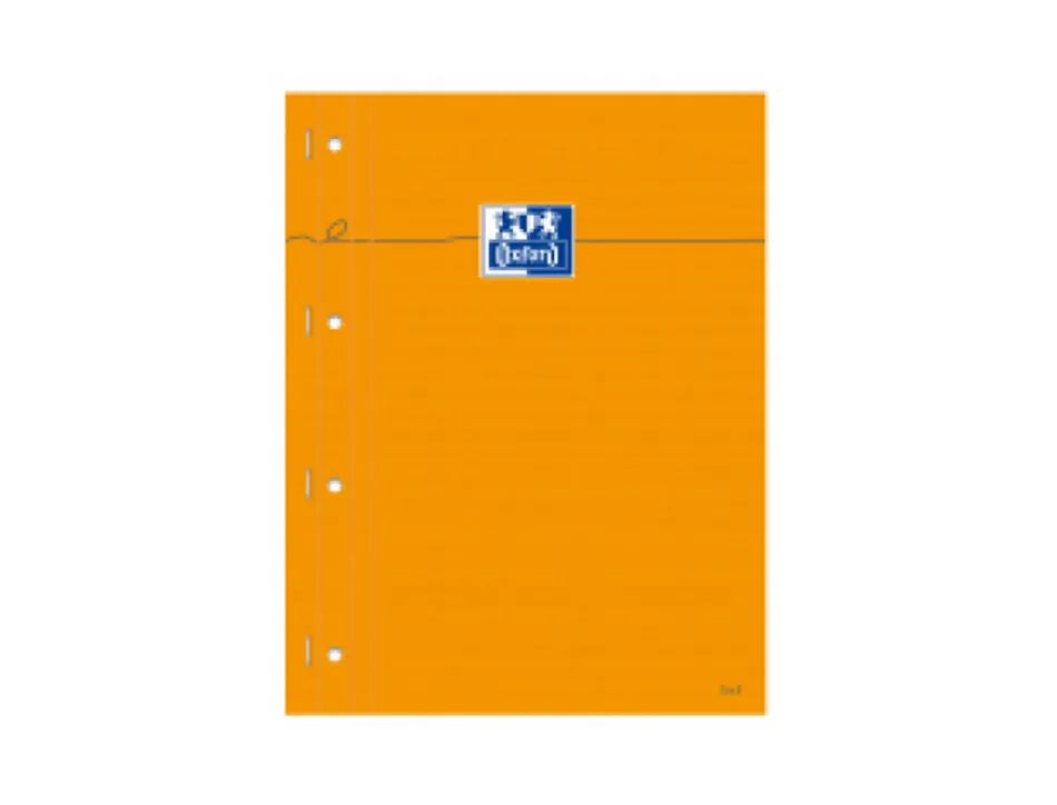 Bloc bureau oxford a4+ 210x320mm papier vélin surfin perforé détachable couverture enveloppante 80f 80g orange