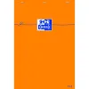 Bloc bureau oxford papier a6 vélin surfin agrafé en tête couverture enveloppante 105x148mm 80f 80g 5x5mm coloris orange
