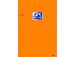 Bloc bureau oxford papier a6 vélin surfin agrafé en tête couverture enveloppante 105x148mm 80f 80g 5x5mm coloris orange
