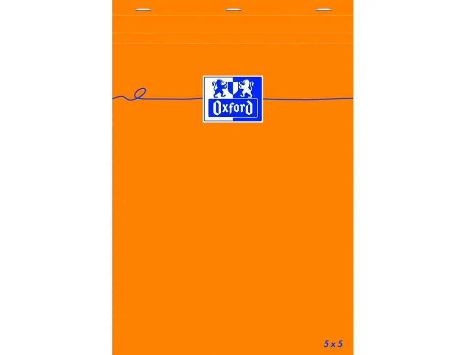 Bloc bureau oxford papier a6 vélin surfin agrafé en tête couverture enveloppante 105x148mm 80f 80g 5x5mm coloris orange