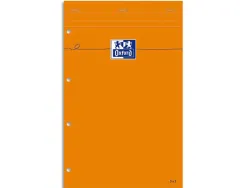 Bloc bureau oxford papier a4+ vélin surfin agrafé en tête couveture enveloppante 210x320mm 80f 80g ligné 6mm orange