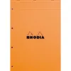 Bloc bureau rhodia a4+ papier vélin surfin couverture enduite enveloppante 218x318mm 80f détachables 80g 5x5mm orange