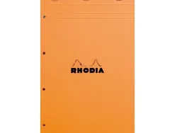 Bloc bureau rhodia a4+ papier vélin surfin couverture enduite enveloppante 218x318mm 80f détachables 80g 5x5mm orange