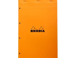 Bloc bureau rhodia a4+ papier vélin surfin couverture enduite enveloppante 218x318mm 80f détachables 80g 5x5mm orange