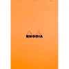 Bloc bureau rhodia a7+ papier vélin surfin couverture enduite enveloppante 85x120mm 80f détachables 80g 5x5mm orange