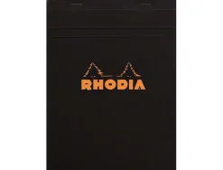 Bloc bureau rhodia a5 papier vélin surfin couverture enduite enveloppante 148x210mm 80f détachables 80g 5x5mm noir