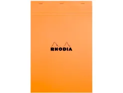 Bloc bureau rhodia a6 papier vélin surfin couverture enduite enveloppante 105x148mm 80f détachables 80g 5x5mm orange