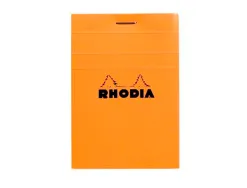 Bloc bureau rhodia a7 papier vélin surfin couverture enduite enveloppante 74x105mm 80f détachables 80g 5x5mm orange