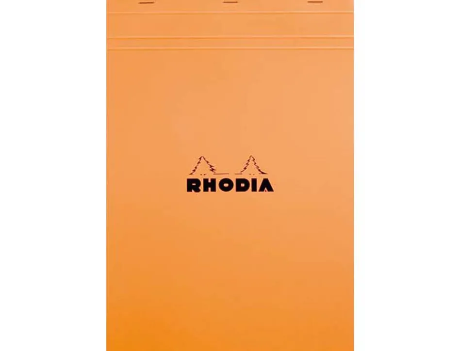 Bloc bureau rhodia a4+ papier vélin surfin couverture enduite enveloppante 210x320mm 80f détachables 80g 5x5mm orange