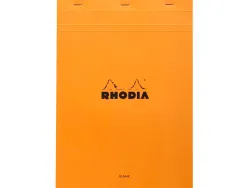 Bloc bureau rhodia a4+ papier vélin surfin couverture enduite enveloppante 210x297mm 80f détachables 80g orange
