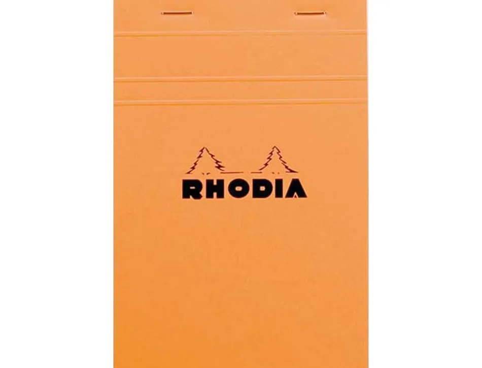Bloc bureau rhodia a5 papier vélin surfin couverture enduite enveloppante 148x210mm 80f détachables 80g 5x5mm orange