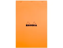 Bloc bureau rhodia a5 papier vélin surfin couverture enduite enveloppante 148x210mm 80f détachables 80g 5x5mm orange