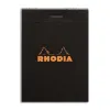 Bloc bureau rhodia a7 papier vélin surfin couverture enduite enveloppante 74x105mm 80f détachables 80g 5x5mm noir
