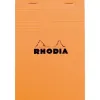 Bloc bureau rhodia a6+ papier vélin surfin couverture enduite enveloppante 110x170mm 80f détachables 80g 5x5mm orange