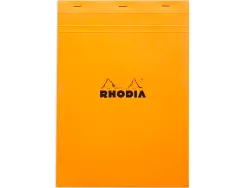 Bloc bureau rhodia a4+ papier vélin surfin couverture enduite enveloppante 210x320mm 80f détachables 80g séyès orange