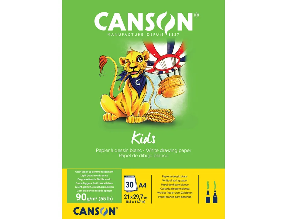 Bloc canson mes premiers dessins a4 210x290mm paquet 30 feuilles