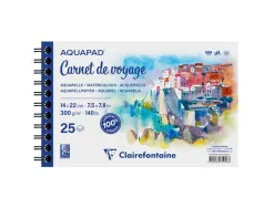 Bloc clairefontaine aquapad reliure integrale a3+ 25 feuilles 300g grain moyen coloris blanc