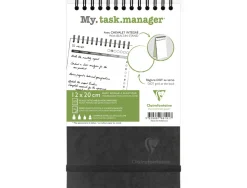 Bloc clairefontaine my task manager nomaddict reliure integrale 120x200mm 250p detachables reglure pre-imprimee noir
