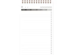Bloc clairefontaine my task manager nomaddict reliure integrale 120x200mm 250p detachables reglure pre-imprimee noir