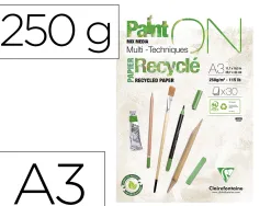 Bloc clairefontaine painton recycle a3 30f blanc 250g