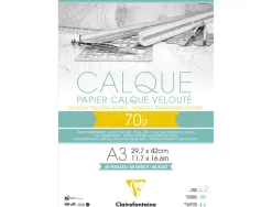 Bloc clairefontaine papier calque a3 70/75g 50 feuilles