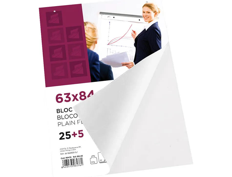 Bloc conférence liderpapel 63x84cm papier uni 80g/m2 conventions réunions 25f + 5f gratuites