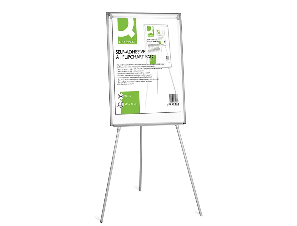 Bloc conférence q-connect 63.5x83cm repositionnable bande supérieure adhésive 30f papier 70g/m2