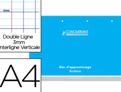 Bloc conquérant a4 classique apprentissage écriture réglure maternelle 210x297mm 160 pages 90g