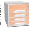 Bloc de classement 4 tiroirs smoove secure format 24x32cm superposable blanc / h tre