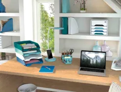 Bloc de classement cep riviera 4 tiroirs format 24x32cm superposable blanc / bleu