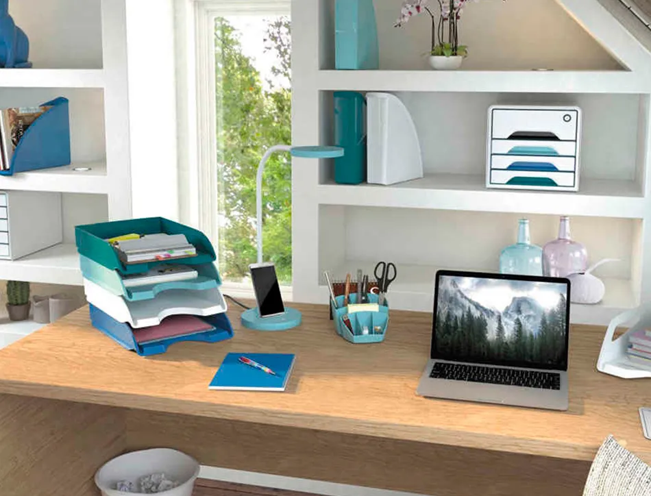 Bloc de classement cep riviera 4 tiroirs format 24x32cm superposable blanc / bleu
