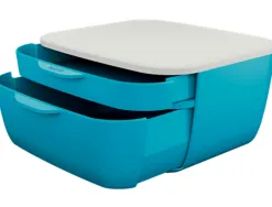 Bloc de classement leitz cosy polystyrene. coloris bleu. dimensions: 251 x 143 x 275mm
