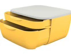 Bloc de classement leitz cosy polystyrene. coloris jaune. dimensions: 251 x 143 x 275mm