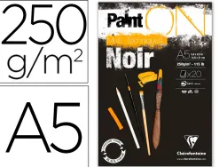 Bloc de dessin encolle clairefontaine paint'on. papier multi technique 250g extra blanc. format a5 14,8 x
