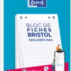 Bloc de fiches bristol oxford 125x200 30 fiches perforees q5/5 blanc