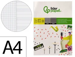 Bloc de musique et chant liderpapel avec port es interlignes de 2mm et grille de 5x5 mm pour anotations