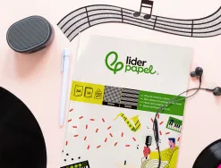 Bloc de musique et chant liderpapel avec port es interlignes de 2mm et grille de 5x5 mm pour anotations
