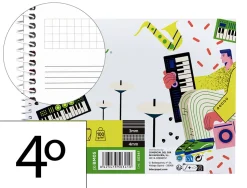 Bloc de musique liderpapel port es interlignes de 3mm avec grille de 4x4 mm pour anotations 20 feuilles