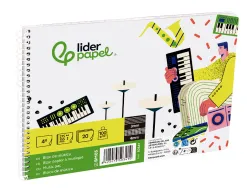 Bloc de musique liderpapel port es interlignes de 3mm avec grille de 4x4 mm pour anotations 20 feuilles