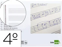 Bloc de musique liderpapel 5 port es par page interlignes de 4mm 20 feuilles 100g/m2