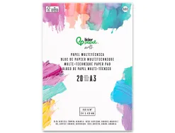 Bloc de papier multi-techniques liderpapel format a3 pour acrylique huile et gouache 20 feuilles