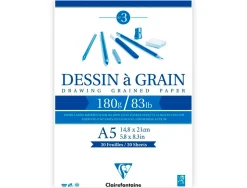 Bloc dessin grain clairefontaine a5 encoll blanc 14,8cmx21cm 180gr 30f